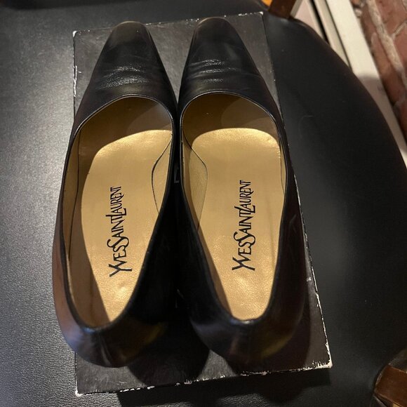 Vintage Yves Saint Laurent Boris Black stacked heel - Picture 4 of 6